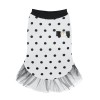 PORTOFINO dog dress white with black polka dots