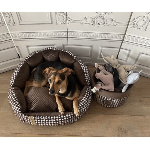 Eleganckie legowisko dla psa lub kota POSITANO brązowe | PETZWELCOME