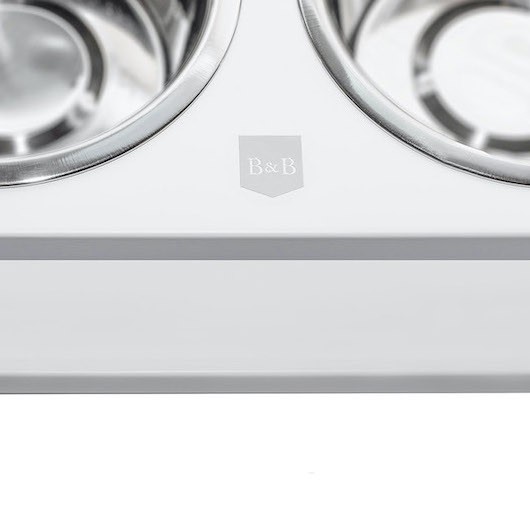 Podwójna miska dla psa DELI biała| PETZWELCOME