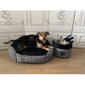 Exclusive bed for dog or cat POSITANO black | PETZWELCOME