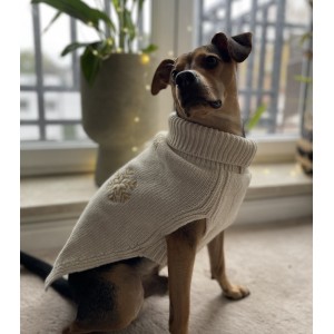Dog sweater SNOWFLAKES cream | Bowl and Bone Republic | PETZWELCOME
