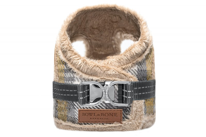 Ocieplane szelki dla psa LEAF szare | PETZWELCOME