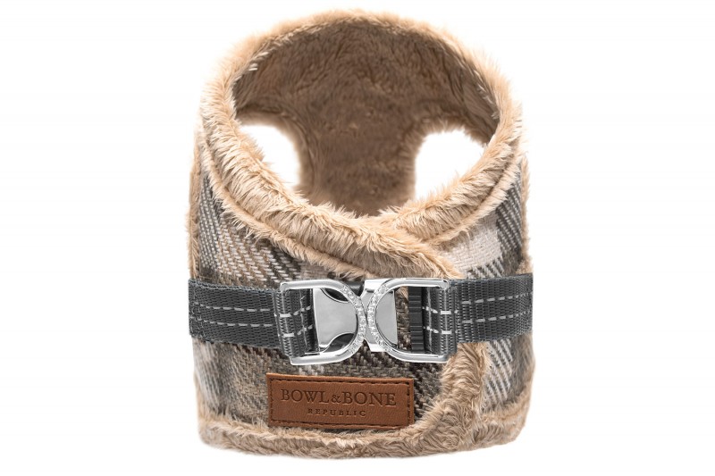 Ocieplane szelki dla psa LEAF brązowe | PETZWELCOME