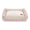 Checkered DUBLIN pink dog or cat bed | PETZWELCOME