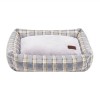Checkered DUBLIN gray dog or cat bed | PETZWELCOME
