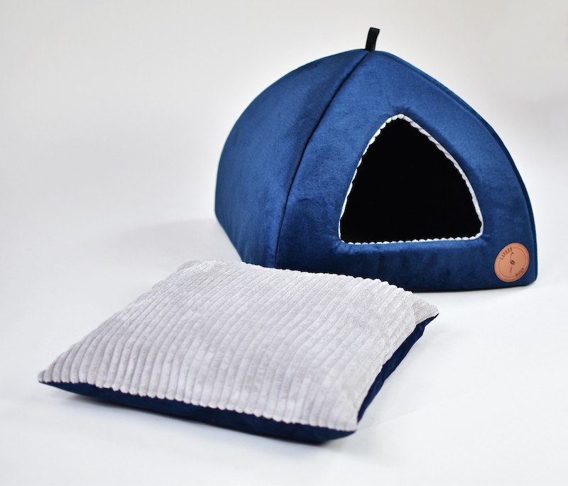 Doghouse Bella navy velvet | Lauren Design | PETZWELCOME