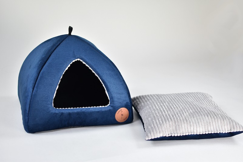 Doghouse Bella navy velvet | Lauren Design | PETZWELCOME