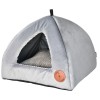 Doghouse Bella silver gray velvet  | Lauren Design | PETZWELCOME