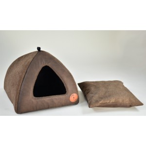 Budka dla psa lub kota Bella brąz + struktura | Lauren Design | PETZWELCOME