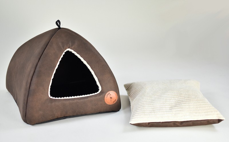 Doghouse Bella brown with minky | Lauren Design | PETZWELCOME