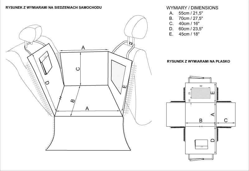 Car mat „DENGU” Pawradise| Bebobi | PETZWELCOME