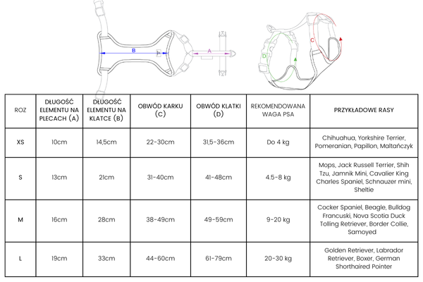 Pressure-free dog harness BeBobi black with AirTag pocke | PETZWELCOME