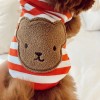 Teddy Blue Striped Dog Shirt with Bear Patch | Chloe's Home |PETZWELCOME