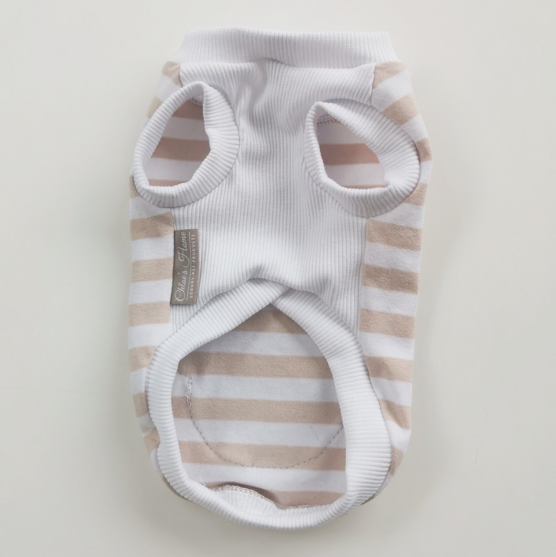 Teddy Blue Striped Dog Shirt with Bear Patch | Chloe's Home |PETZWELCOME