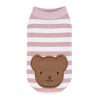 Teddy Pink Striped Dog Shirt with Bear Patch | Chloe's Home |PETZWELCOME