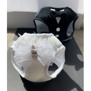 Luxury Wedding Dog Harness ROME black| PETZWELCOME