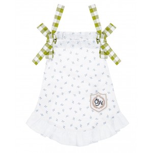 Letnia sukienka dla psa lub kota BLOOM z falbanką i troczkami w kratkę