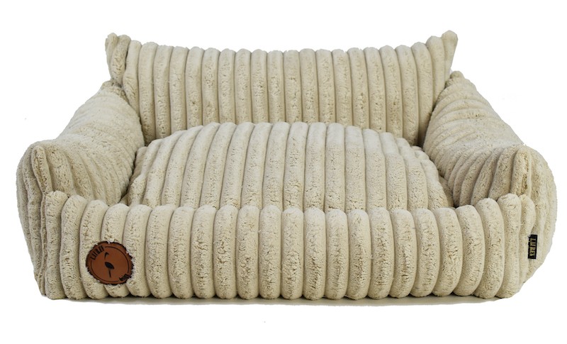 Fluffy Lauren Design pet bed beige ribbed | PETZWELCOME