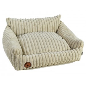 Fluffy Lauren Design pet bed beige ribbed | PETZWELCOME