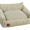 Fluffy Lauren Design pet bed beige ribbed | PETZWELCOME