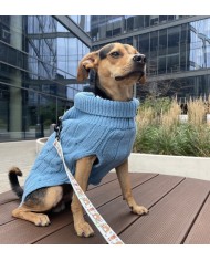 Dog sweater ASPEN blue | Bowl and Bone Republic | PETZWELCOME