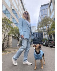 Dog sweater ASPEN blue | Bowl and Bone Republic | PETZWELCOME