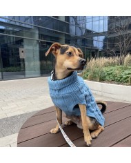Dog sweater ASPEN blue | Bowl and Bone Republic | PETZWELCOME