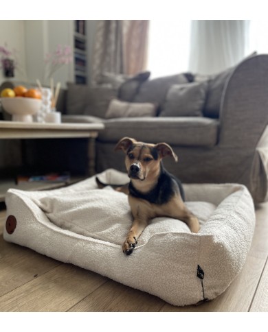 Cezar Sofa Bed for Dogs and Cats Cream Bouclé | PETZWELCOME