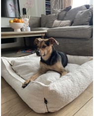 Cezar Sofa Bed for Dogs and Cats Cream Bouclé | PETZWELCOME
