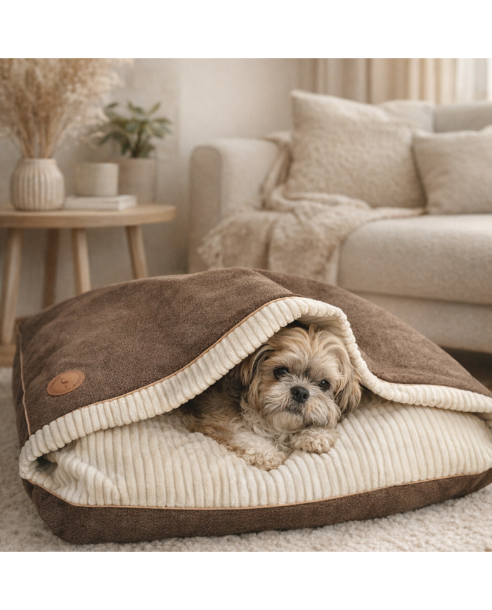 NEL minky dog bed brown | PETZWELCOME