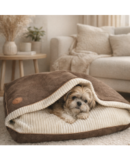 NEL minky dog bed brown | PETZWELCOME