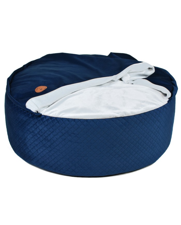 BONA Navy Blue Round Cave Dog Bed | PETZWELCOME