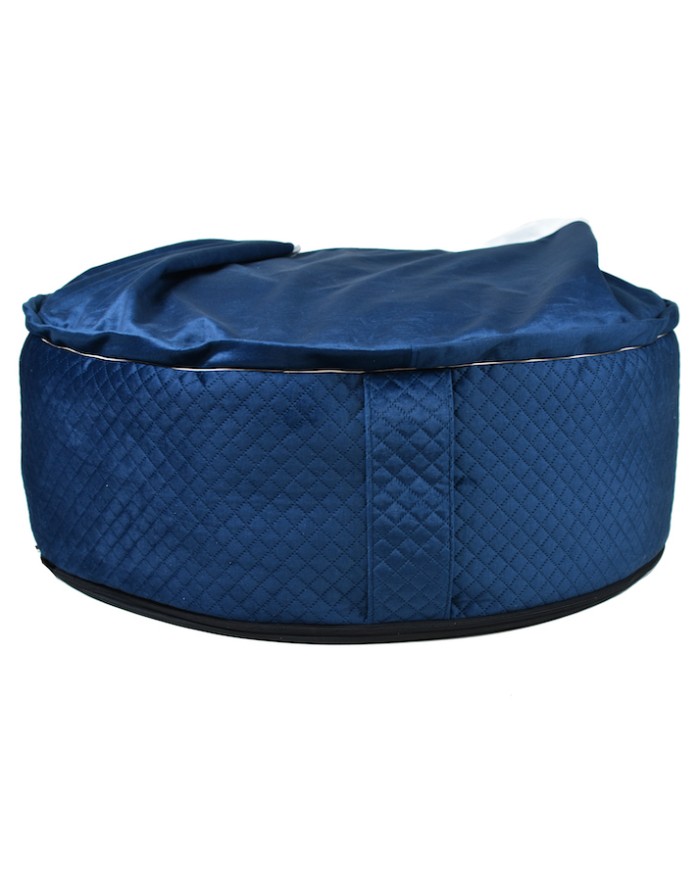 BONA Navy Blue Round Cave Dog Bed | PETZWELCOME
