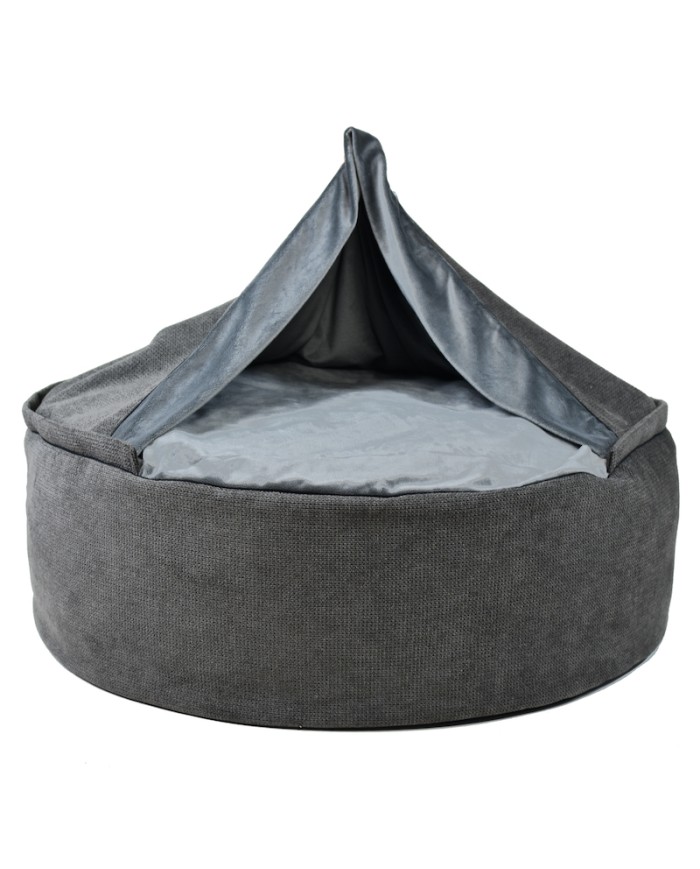 BONA Gray Round Cave Dog Bed| PETZWELCOME