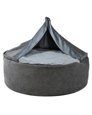 BONA Gray Round Cave Dog Bed| PETZWELCOME