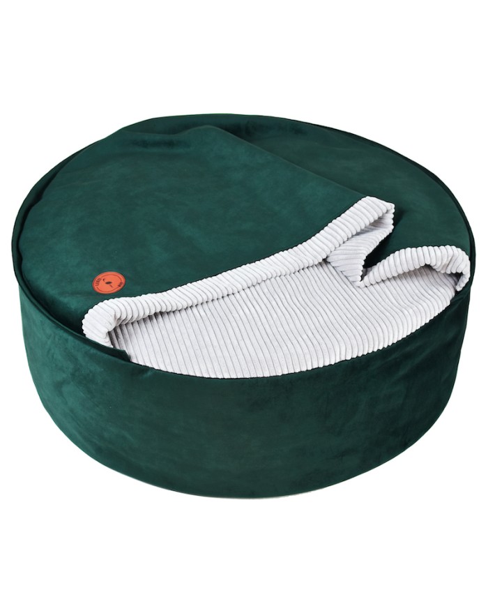 BONA green round cave dog bed | PETZWELCOME