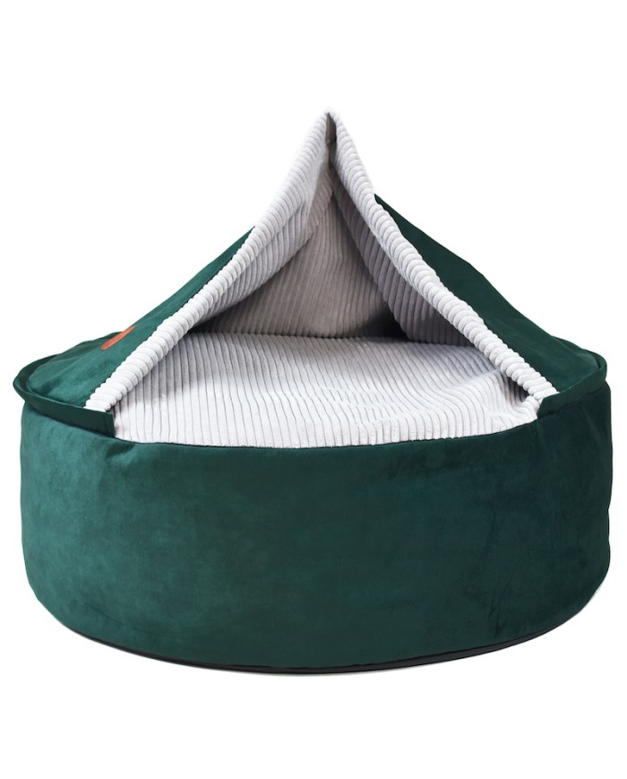 BONA green round cave dog bed | PETZWELCOME