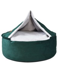 BONA green round cave dog bed | PETZWELCOME