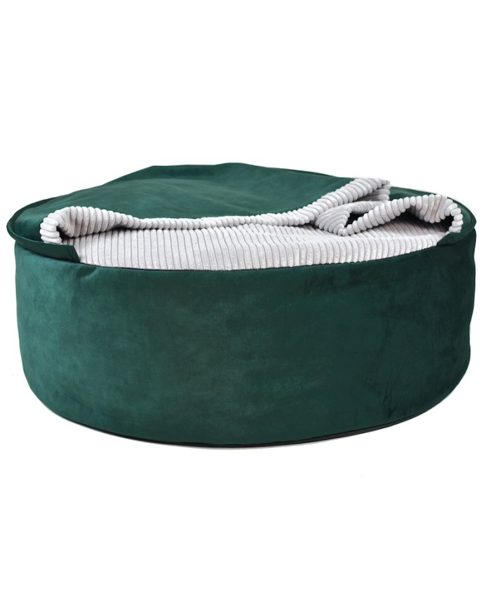 BONA green round cave dog bed | PETZWELCOME