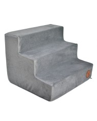 Milo Dog Stairs Grey Velvet| PETZWELCOME