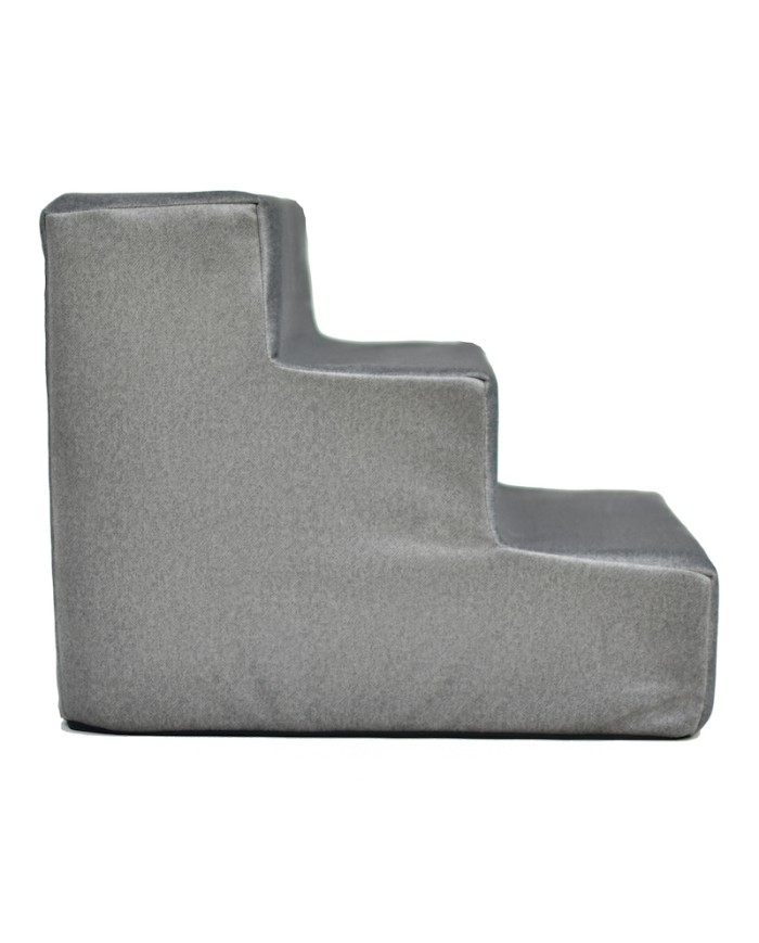 Milo Dog Stairs Grey Velvet| PETZWELCOME