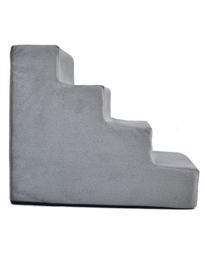 Milo Dog Stairs Grey Velvet| PETZWELCOME