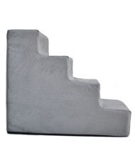 Milo Dog Stairs Grey Velvet| PETZWELCOME