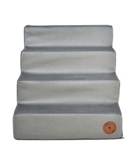 Milo Dog Stairs Grey Velvet| PETZWELCOME