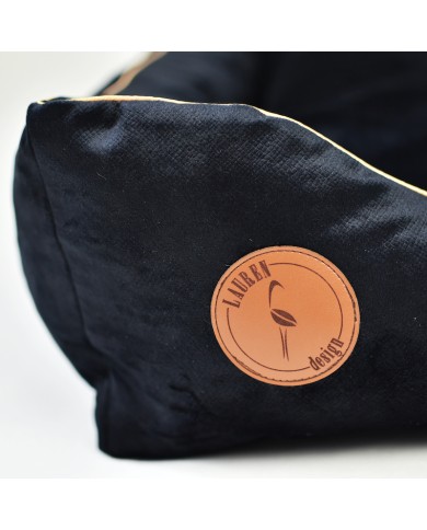 Legowisko dla psa lub kota typu Kanapa Cezar Czarny velvet | PETZWELCOME