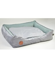 Legowisko dla psa lub kota Kanapa Cezar srebrny velvet + mięta | PETZWELCOME