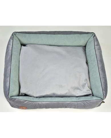 CEZAR Sofa Bed for Dogs or Cats Silver Velvet & Mint | PETZWELCOME