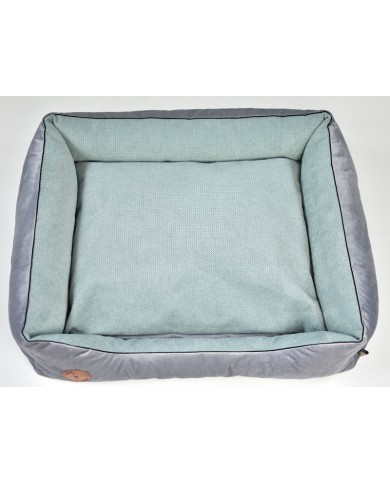 CEZAR Sofa Bed for Dogs or Cats Silver Velvet & Mint | PETZWELCOME