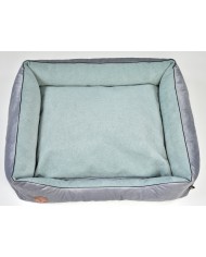 CEZAR Sofa Bed for Dogs or Cats Silver Velvet & Mint | PETZWELCOME