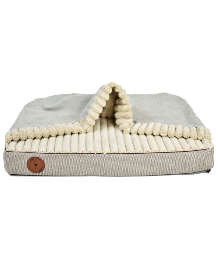 LUNA Beige Orthopedic Cave-Style Dog Bed | PETZWELCOME
